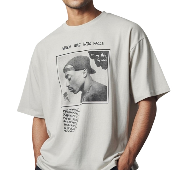 Bershka 2Pac Tupac Graphic Tee - Men's Large - Picture 1 of 5